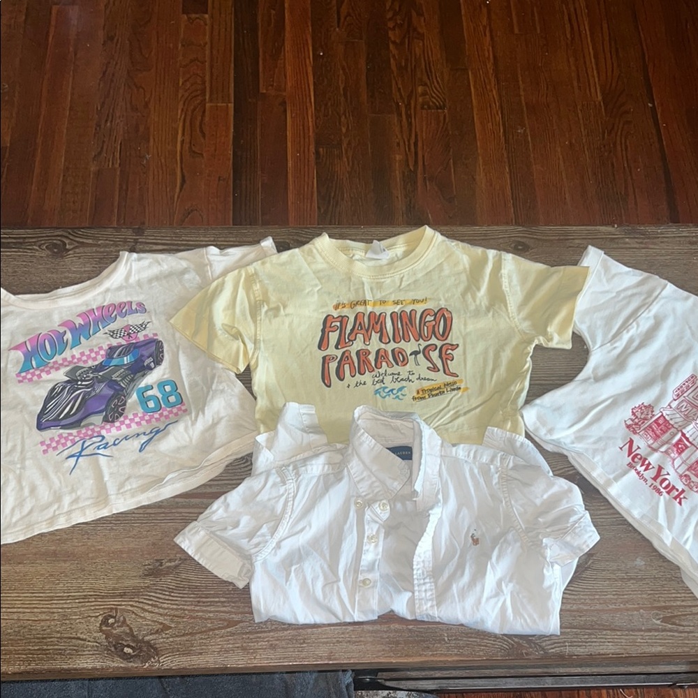 Zara Kids Short Sleeve Tees - Yellow, White, Multicolor